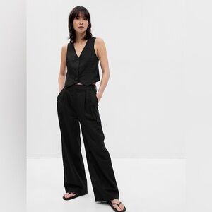 Gap Pleated Linen Wide Leg Pants